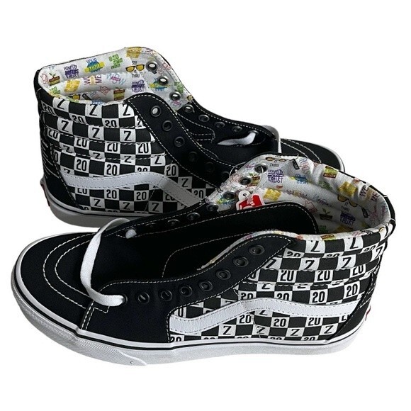 VANS High Tops Black White RARE Zappos 20th Anniversary Womens 9 Mens 7.5 NEW - Picture 1 of 11